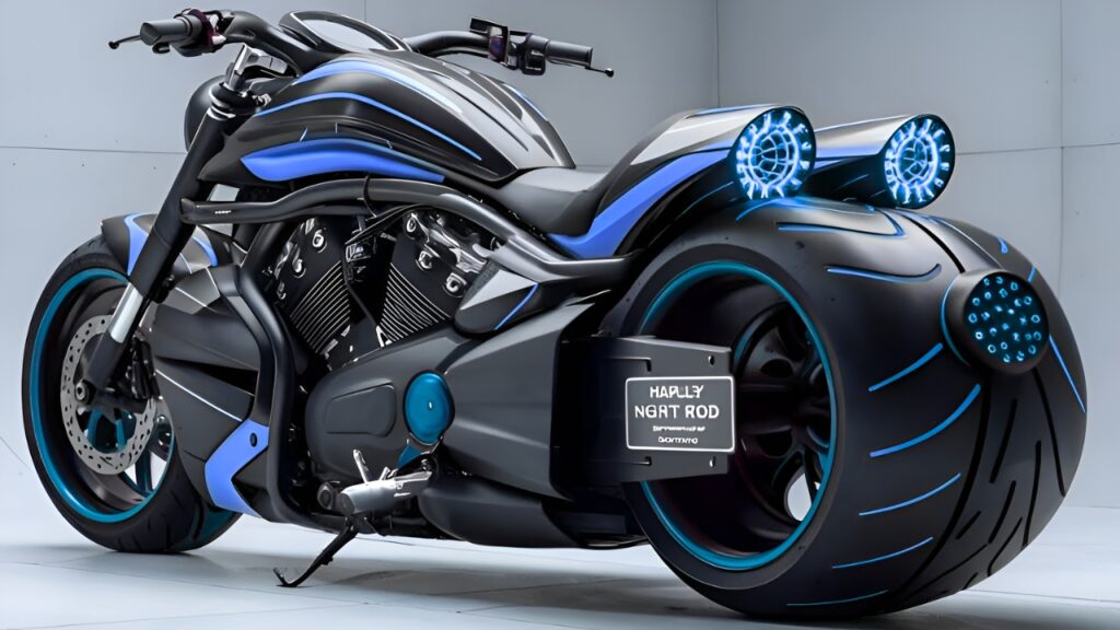 Concepto de Moto Estilo Harley-Davidson Night Rod Generado por IA