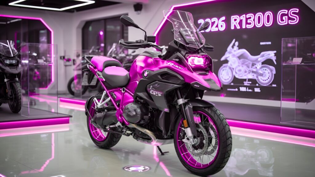 BMW R1300GS: Moto Aventurera en Color Rosa Neón
